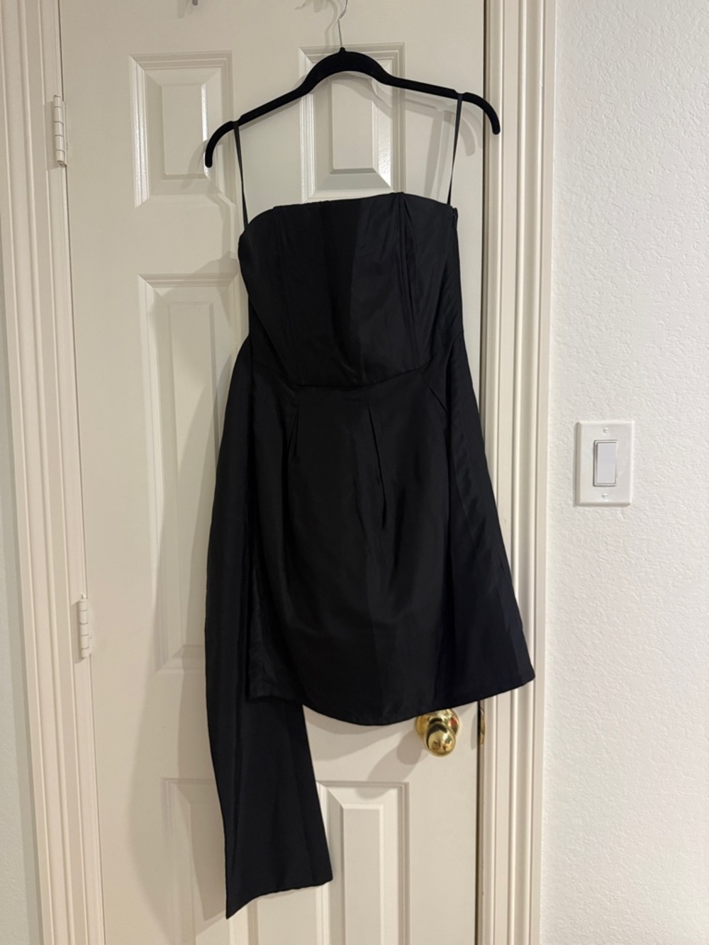 Zara Black Strapless Asymmetric Cocktail Dress